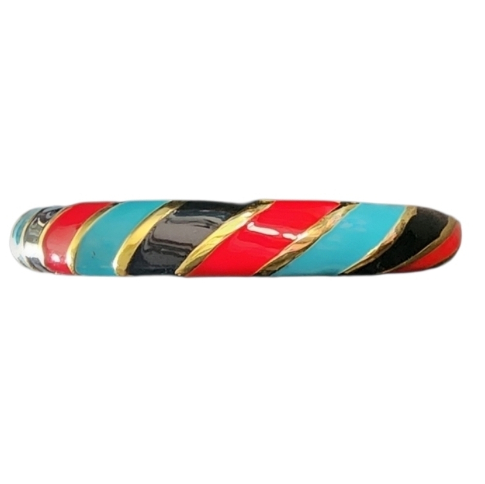 Striped Bangle Bracelet Hinged Colorful